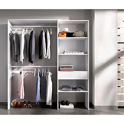 Pegane Armoire placard extensible coloris blanc - Longueur 110-160 x Hauteur 187 x Profondeur 40 cm