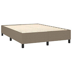 Avis vidaXL Sommier à lattes de lit avec matelas Taupe 140x200 cm Tissu