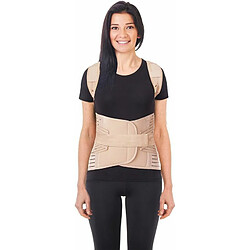 Correcteur De Posture Respirant Maintien Du Dos et Épaules LUX Ceinture lombaire dorsale clavicule Support posturale réglable orthopédique Haut et bas du dos Soulagement de la douleur LUX Beige Large