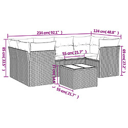 Avis vidaXL Salon de jardin avec coussins 7 pcs gris clair résine tressée