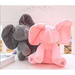 Universal 30 cm Peek A Boo éléphant, peluche jouet électrique (bleu-gris)