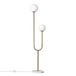 Avis Ledkia Lampadaire Métal et Verre Moonlight Brass 2 Spots Doré