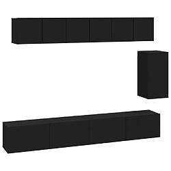 Maison Chic Ensemble de meubles TV 6 pcs pour salon - Noir Bois d'ingénierie -MN83334