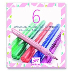 Djeco 6 marqueurs pailletes sweet 