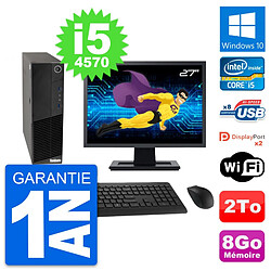 PC Lenovo M83 SFF Ecran 27" Intel i5-4570 RAM 8Go Disque Dur 2To Windows 10 Wifi · Occasion 