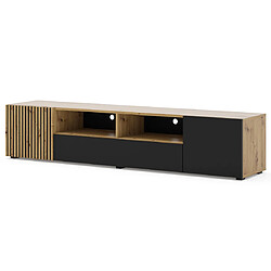 Bestmobilier Ozzy - meuble tv - bois et noir - 200 cm