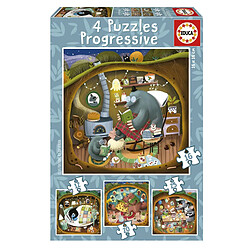 Educa Borras 4 Puzzles Progressif Contes de la foret -