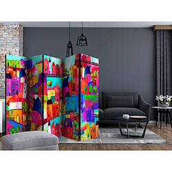 Paris Prix Paravent 5 Volets Rainbow Hued Town 172x225cm