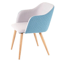 Avis Mendler Chaise de salle à manger HWC-D71, chaise de cuisine, accoudoirs tissu/textile ~ gris clair-turquoise