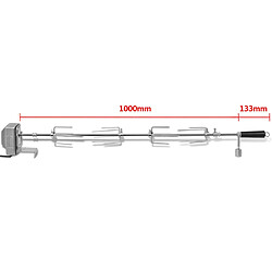 vidaXL Broche à rôtir avec moteur 1000 mm Acier pas cher