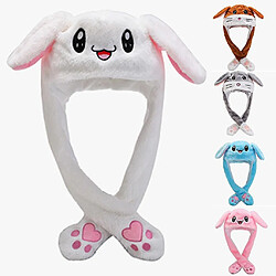 Universal Rabbit Ear Hat Beanie Plush Can Moving Bunny Ears Hat With Light(White Rabbit) 