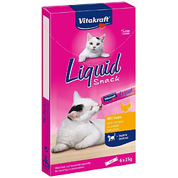 VITAKRAFT Liquid Snack Friandise pour chat au Poulet + Taurine - Lot de 11 paquets 6 sachets