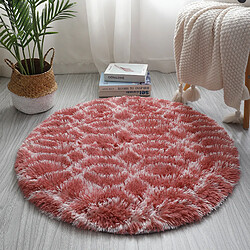 LUUCOZK Tapis à poils longs doux et moelleux pour chambre à coucher et salon - Rougecercle-120cm