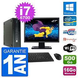 PC HP 600 G2 SFF Ecran 27" Intel i7-6700 RAM 16Go Disque 500Go Windows 10 Wifi · Occasion 