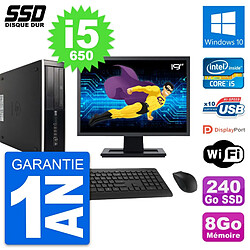 PC HP 8100 SFF Ecran 19" Intel Core i5-650 RAM 8Go SSD 240Go Windows 10 Wifi · Occasion 