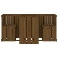 Avis vidaXL Set de balcon 2 places marron miel bois de pin massif