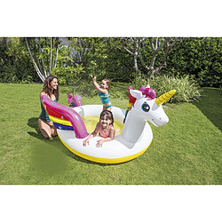 Intex Piscinette fontaine gonflable Licorne - L. 272 x H. 104 cm - Blanc