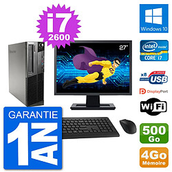 PC Lenovo M91p SFF Ecran 27" Intel i7-2600 RAM 4Go Disque 500Go Windows 10 Wifi · Occasion 