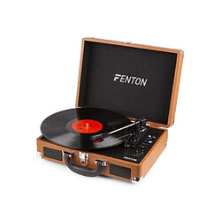 Fenton RP115F Platine Vinyle Sans Fil Bluetooth 3 Vitesses Arrêt Automatique Convertisseur USB Marron