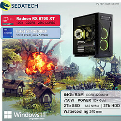 Sedatech PC Gaming • Intel i9-12900KF • RX 6700 XT • 64 Go RAM • 2To SSD M.2 • 3To HDD • Windows 11