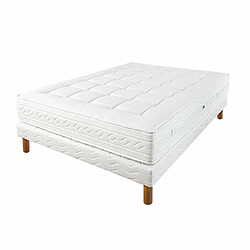 Mes Ensemble matelas ressorts ensachés 140x190 cm capitonné + sommier