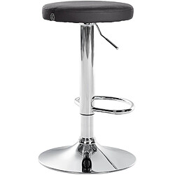 Avis Decoshop26 Lot de 2 tabourets de bar design simple avec assise en synthétique noir et cadre métal chromé TDB10694