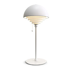 BELID Lampe de table blanche, abat-jour à interrupteur 1x E27