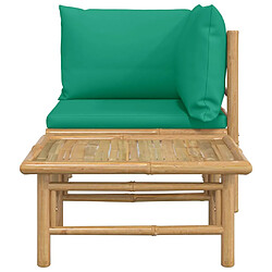 Avis vidaXL Salon de jardin 2 pcs avec coussins vert bambou