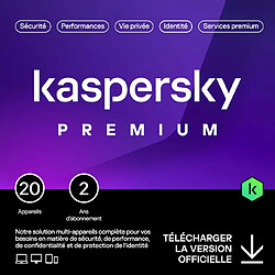 Kaspersky Premium - Licence 2 ans - 20 appareils - A télécharger 