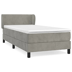 vidaXL Sommier à lattes de lit et matelas Gris clair 100x200cm Velours