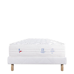 LUXURY LITERIE Ensemble matelas Patriote Mousse 160x200 cm + sommier blanc ep 13cm