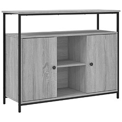 vidaXL Buffet sonoma gris 100x35x80 cm bois d'ingénierie