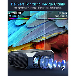 KILISKY Videoprojecteur Wifi Bluetooth 4K,16000 Lumens,Full HD Native 1080P,WiFi Bluetooth5.1 Vidéoprojecteur,Home Cinéma