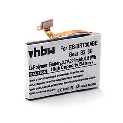 vhbw Li-Polymère batterie 220mAh (3.7V) pour smartwatch Samsung Gear S2 3G-Version, SM-R730, SM-R730A, SM-R730S, SM-R730T, SM-R730V 