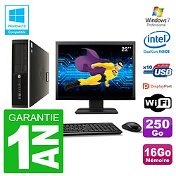 PC HP Compaq 8100 SFF Ecran 22" G6950 RAM 16Go Disque 250Go Graveur DVD Wifi W7 - Occasion