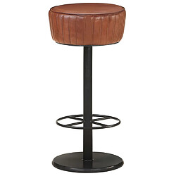 vidaXL Tabouret de bar Marron Cuir véritable 