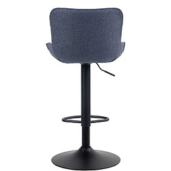 Acheter Decoshop26 Lot de 2 tabourets de bar coutures décoratives pied trompette hauteur réglable en métal noir assise en tissu bleu 10_0004140