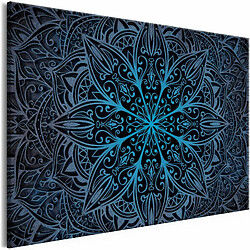 Paris Prix Tableau Imprimé Oriental Flowers Narrow Blue 80 x 120 cm 