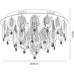 Avis Luminaire Center Plafonnier Solana 18 Ampoules chrome poli/cristal