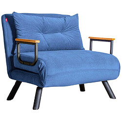 Hanah Home Fauteuil convertible en tissu Sando bleu.