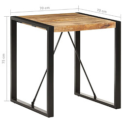 Acheter vidaXL Table à manger 70x70x75 cm Bois de manguier massif brut