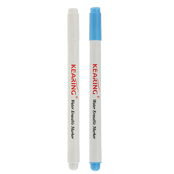 Stylo tissu effaçable stylo marqueurs crayon 2pcs Stylo Eau Effaçable Soluble Stylo Vanishing Fabric Marqueur Bleu Blanc