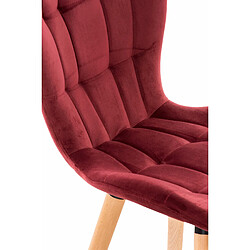 Avis Decoshop26 Chaise de salle à manger style moderne et confortable dossier haut en tissu velours rouge pieds en bois clair CDS10094