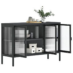 Avis vidaXL Buffet noir 105x35x70 cm verre et acier