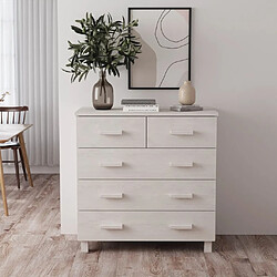 Maison Chic Buffet,Meuble de Rangement,commode pour salon,Cuisine HAMAR Blanc 79x40x80 cm Bois massif de pin -MN58405