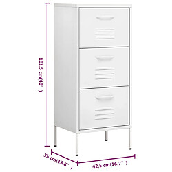 vidaXL Armoire de rangement Blanc 42,5x35x101,5 cm Acier pas cher