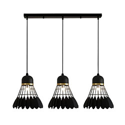 Stoex Lustre Suspensions Industrielle 3 Luminaire E27 Lampes pour Salon Cuisine Restaurant, E27 Noir