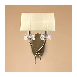 Luminaire Center Applique murale Loewe avec interrupteur, laiton antique avec Abat jour crème