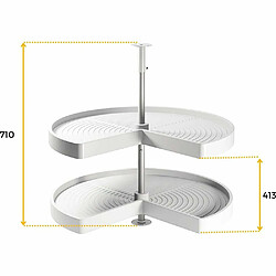 Acheter Emuca Plateau tournant blanc 2 niveaux pour module de cuisine Shelvo Pour module de 80 cm