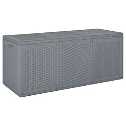 Helloshop26 Coffre boîte meuble de jardin rangement gris PP rotin 270 litres 02_0013091